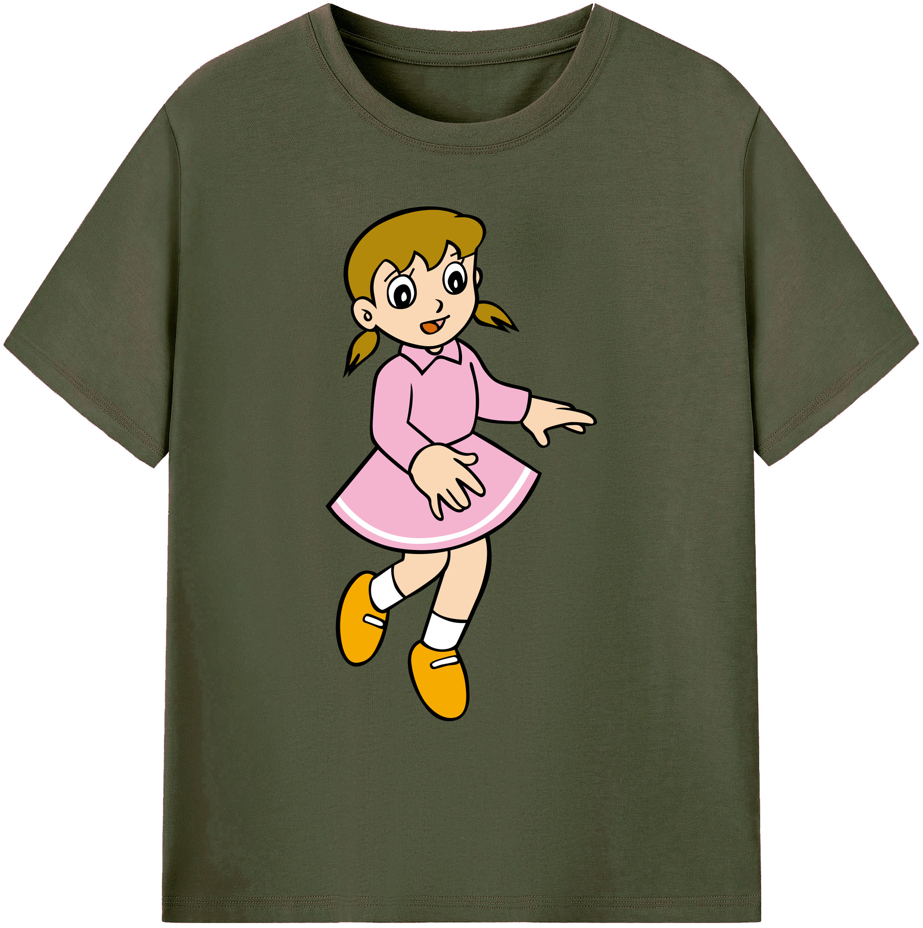 （画像用） ドラえもん みなもと しずか Doraemon Shizuka Minamoto 綿100％ メンズ半袖Tシャツ｜肌触りやわらか＆通気性